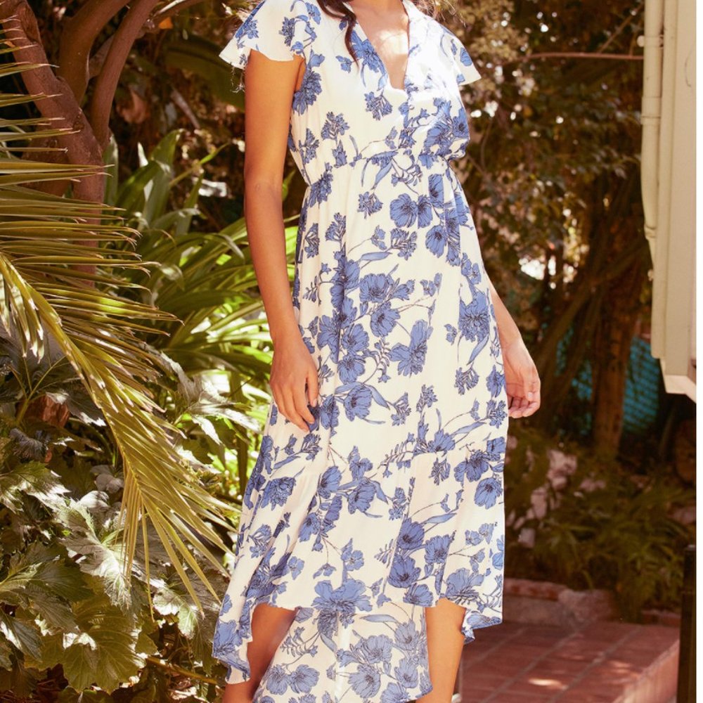 NWT Hi-Lo Blue Floral Dress